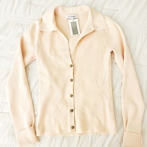 NWT INTERMIX Pink Ribbed V Neck Sweater Size Small